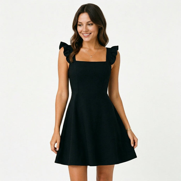 Isolde | Ruffle Strap Fit & Flare Mini Dress