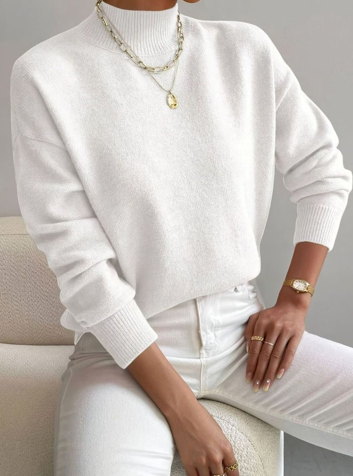 Women's Ribbed Turtleneck Sweater Oversized Fit