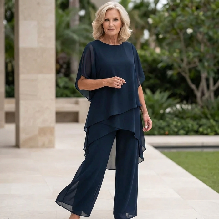 Women's Draped Palazzo Pants Set Two-Piece Outfit