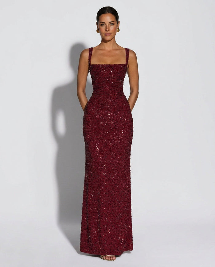 Calanthe | Sleeveless Sequin Maxi Dress