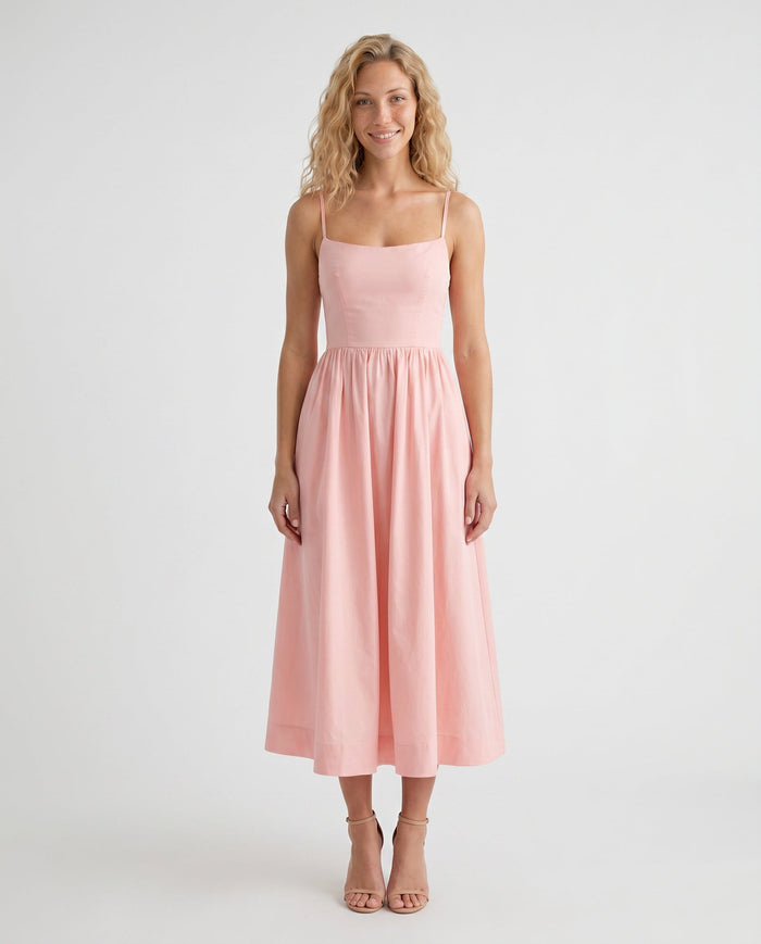 Layla | Spaghetti Strap Low Back Midi Dress