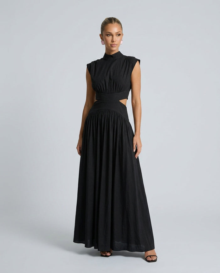 Avane | Sleeveless Mock Neck Cut-Out Maxi Dress