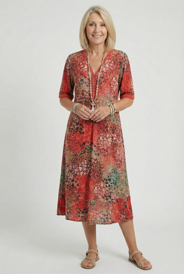 Marigold | Relaxed Floral Midi with Pockets