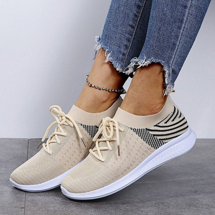 Women's Knit Sneakers Lace-Up Orthopaedic Support