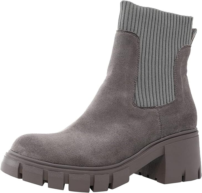 Women's Chelsea Ankle Boots with Block Heel Slip-On